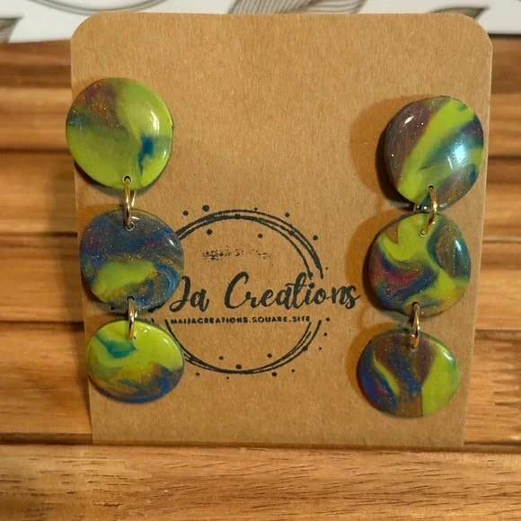 Small Batch Handmade Polymer Clay Earrings - Picture 2 of 12